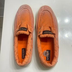 Sperry orange laceless loafers Size 8 men’s